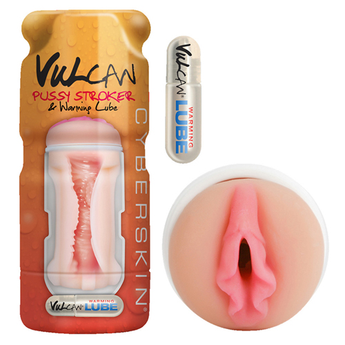 Vulcan Pussy Stroker Met Verwarmend Glijmiddel - Crème