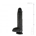 King Cock dildo met ballen - 25 cm, zwart