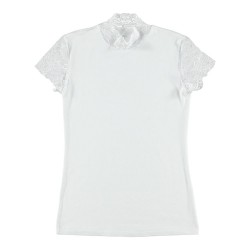 Shirt Met Kanten Mouwtjes - Wit