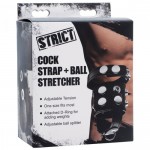 Cock Strap & Ball Stretcher - Zwart Kunstleer