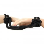 Shibari Silky Soft Double Rope Wrist Cuffs (Black)